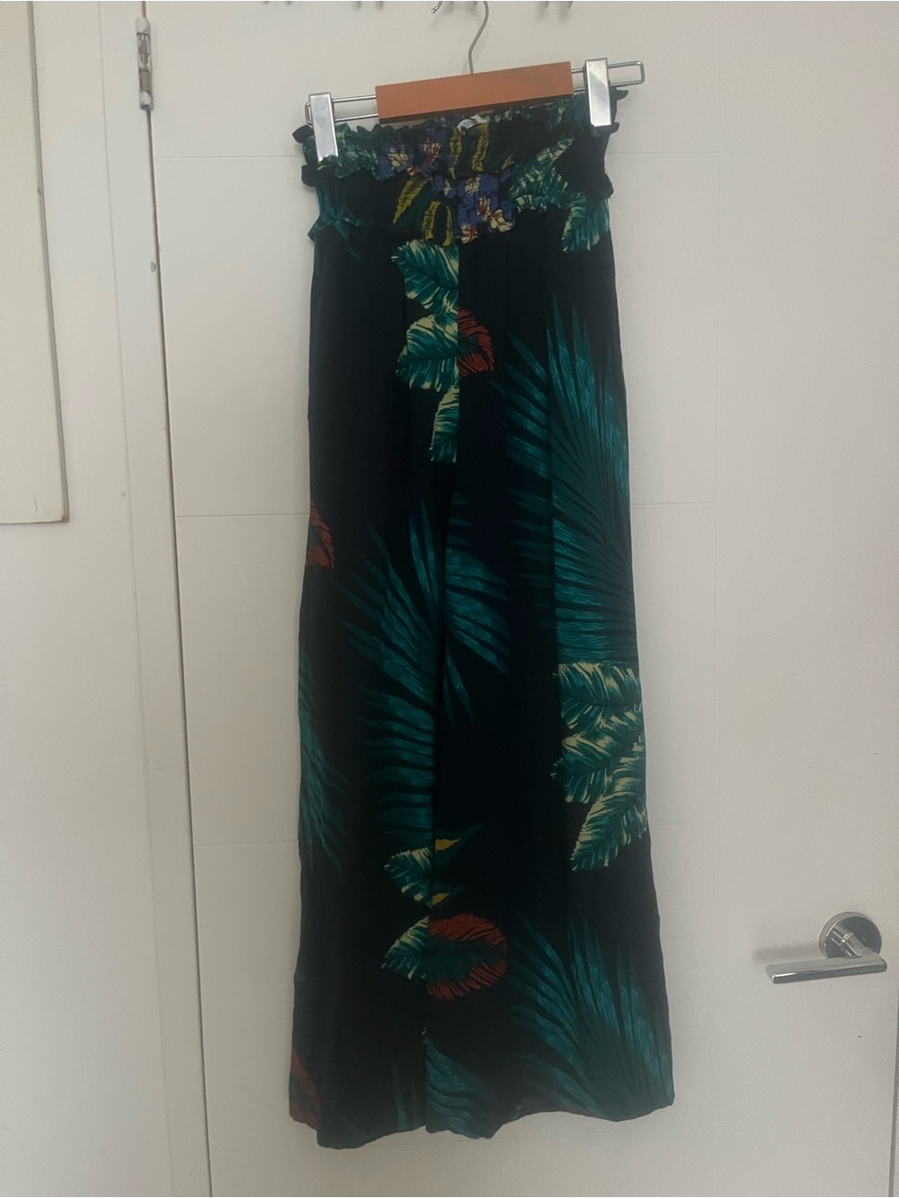 Tropical Wide Leg Flare Summer Pants